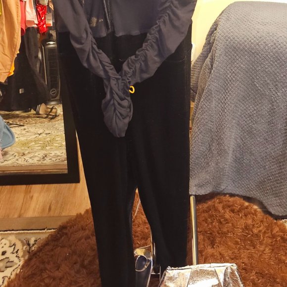 Alluring Velour & Mesh Jumpsuit S/M - Picture 4 of 4